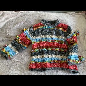 ZARA Striped Sweater w/ pom poms.